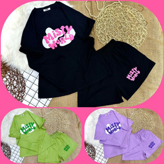 M10 Bộ Thun 3158 tay ngắn cotton khô in [M.I.S.T.Y.] chiều dài áo 70cm ,ngang áo 53cm