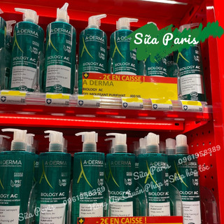 Sữa rửa mặt Aderma Purifying Phys-Ac dành cho da nhạy cảm, da mụn 200/400ml, chuẩn Pháp_Sữa Paris Aderma