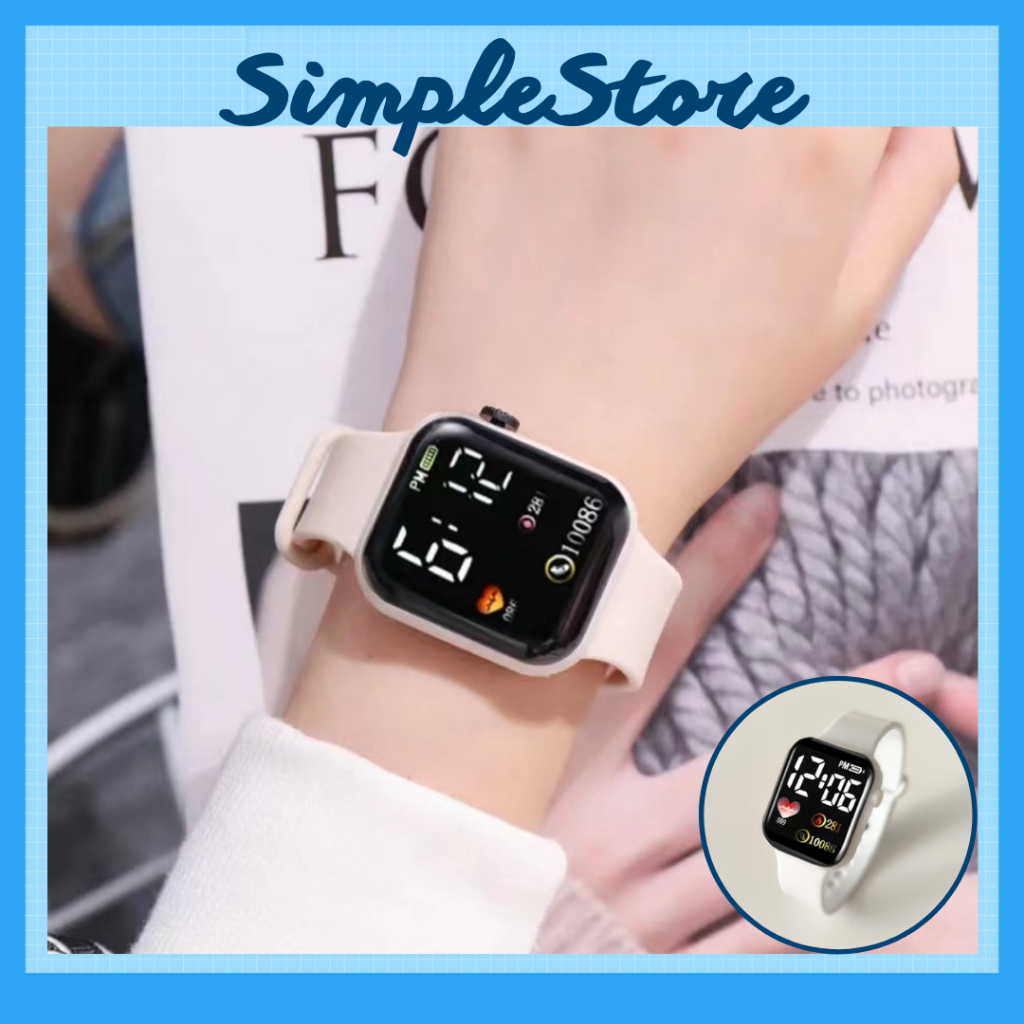 Đồng hồ nam nữ Unisex Led kiểu dáng phi hành gia dây cao su êm tay thời trang cá tính White 06-002