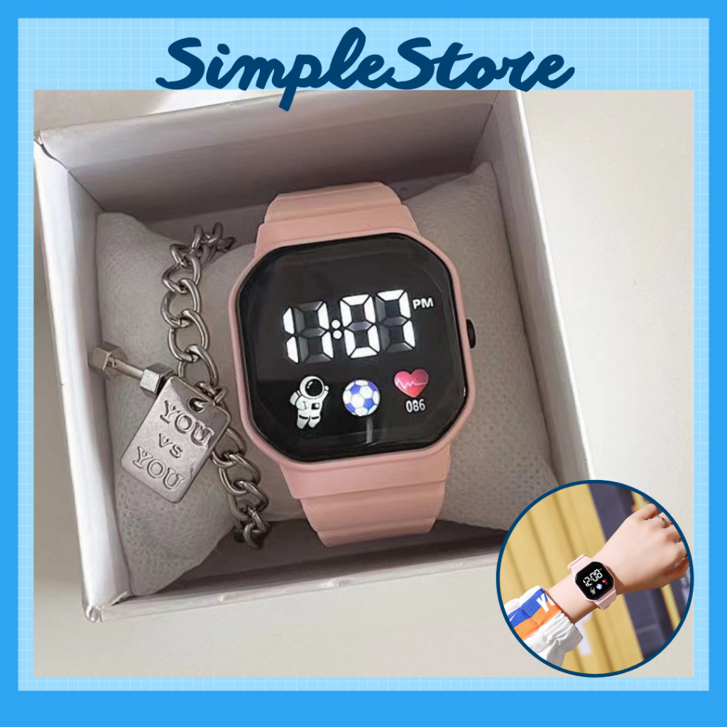 Đồng hồ nam nữ Unisex Led kiểu dáng phi hành gia dây cao su êm tay thời trang cá tính ROSE29