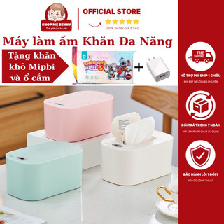 Máy làm ấm khăn giấy ướt, khăn khô đa năng mipbi và ổ cắm mẹ benny