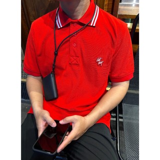 POLO CỔ SỌC SS trắng, đỏ - ÁO POLO basic vải dày CHUỘT TRẮNG