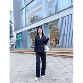 Set suit, vest thắt đai hàng thiết kế