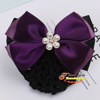 Kẹp búi lưới handmade màu tím đậm K18-M2