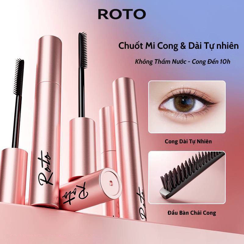Mascara Roto vuốt cong mi, tơi mi nhỏ gọn đơn giản chuốt mi lâu trôi,