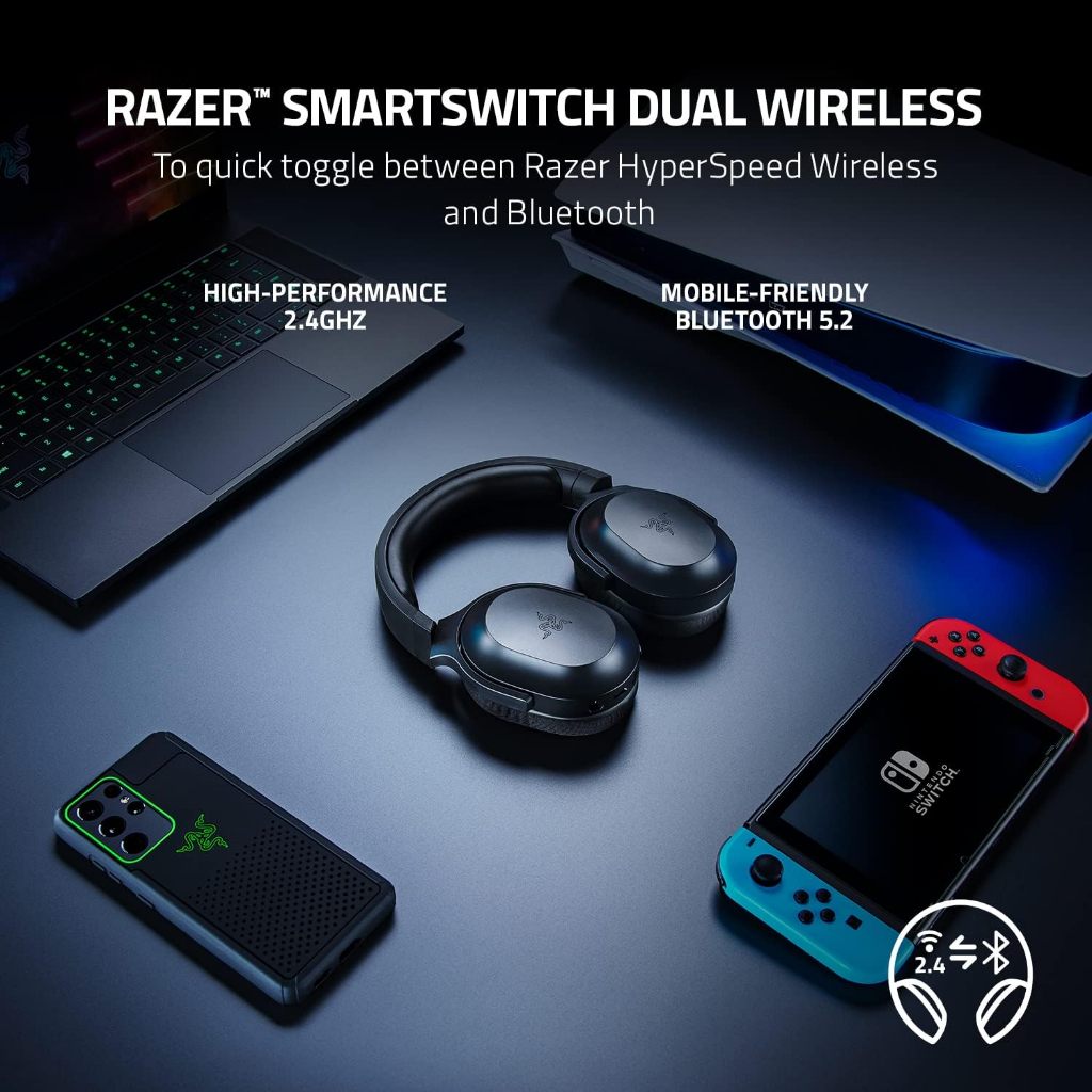Tai Nghe Razer Barracuda X (2022) | 2.4Ghz - Bluetooth - Jack 3.5mm | TriForce 40mm | HyperClear Cardioid Mic | Mic Rời