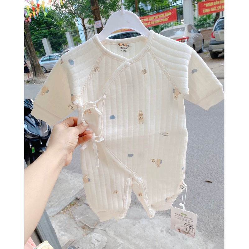 Bộ quần áo liền thân, Body nỉ, trần bông cho bé sơ sinh mùa Đông