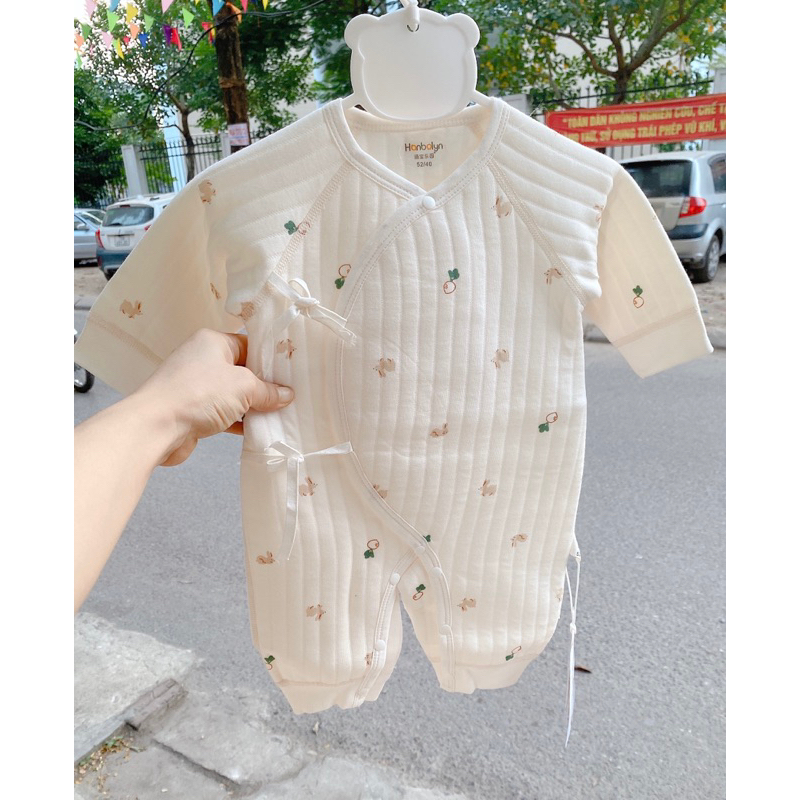 Bộ quần áo liền thân, Body nỉ, trần bông cho bé sơ sinh mùa Đông