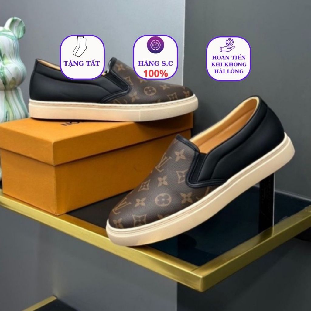 Giày Slipon LV_Giày LƯỜI LV Vân nổi cực SANG CHẢNH_HOTTREND 2023