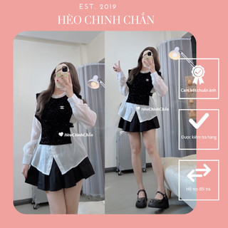 Set áo sơ mi kèm gile kim sa phối quần nhũ hèo chinh chắn