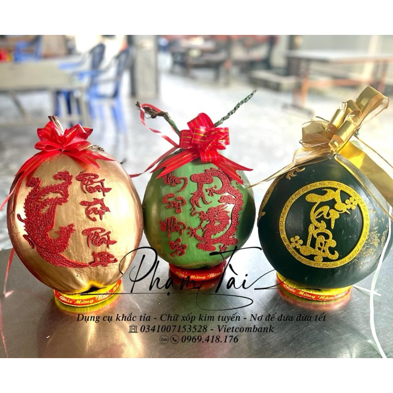 Rồng Phượng dán dưa dừa trưng tết!