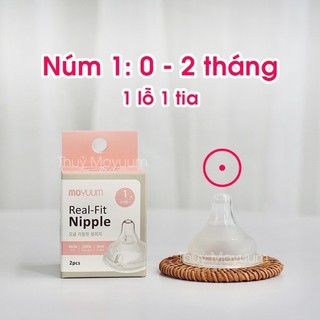 Núm ty bình sữa Moyuum chính hãng ( Thay được vào Pigeon, Lanshions, MotherK, Avent..)
