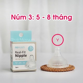 Núm ty bình sữa Moyuum chính hãng ( Thay được vào Pigeon, Lanshions, MotherK, Avent..)
