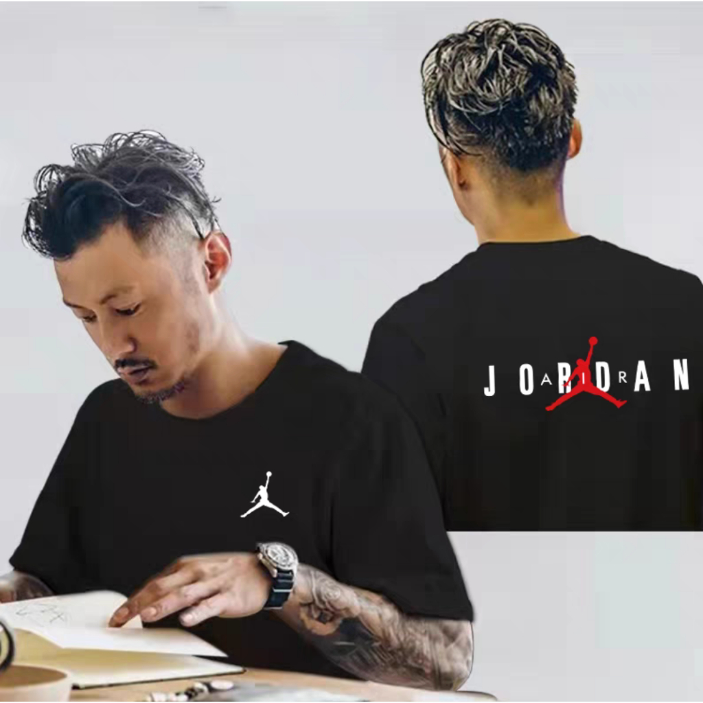 Áo Thun Jordan Air Champion Unisex Phong Cách Thể Thao Bóng Rổ Cao Cấp 100% Cotton Định Lượng Vải 250 GSM