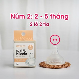 Núm ty bình sữa Moyuum chính hãng ( Thay được vào Pigeon, Lanshions, MotherK, Avent..)