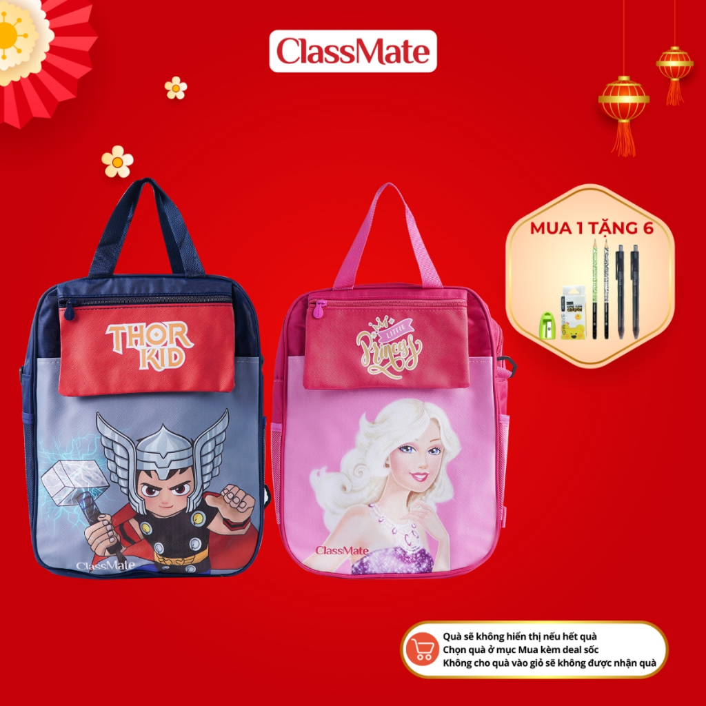 Cặp Học Thêm CLASSMATE Chất Vải Cao Cấp, Họa Tiết Hoạt Hình Bắt Mắt CL-SB512 (35x25x10cm)
