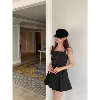 Đầm 2 dây sát nách vải linen xếp ly [2YOUNG] D1216 (Ảnh thật)