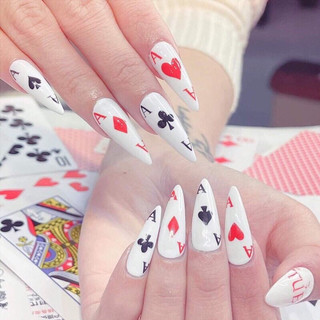 Sticker lá bài trang trí nail