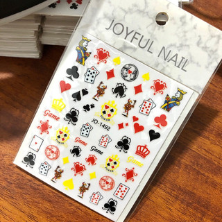 Sticker lá bài trang trí nail
