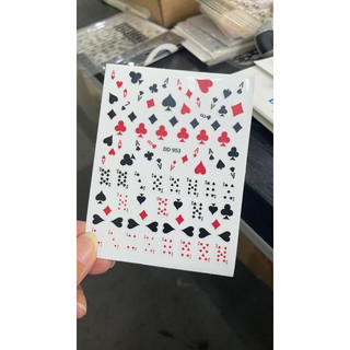 Sticker lá bài trang trí nail