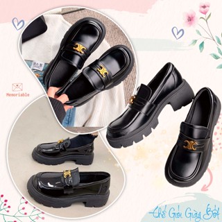  Bốt đốc nữ thấp cổ chất da lì bóng dễ phối đồ Giày nữ mũi tròn đế 5 cm tôn dáng phong cách lolita dễ phối đồ 