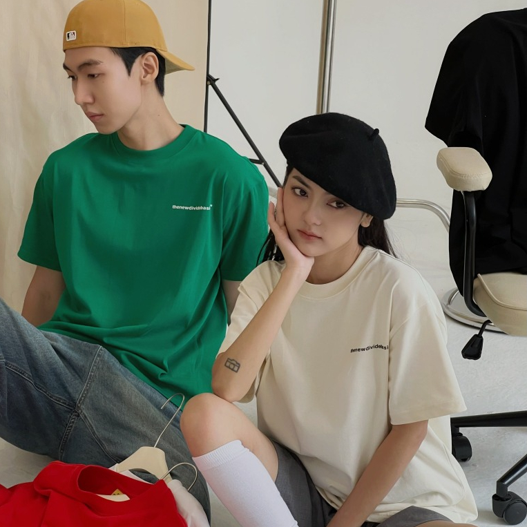 ÁO THUN BASIC NAM NỮ IN NỔI THÀNH CAO SU 7 MÀU DIVIDE BRAND 2024