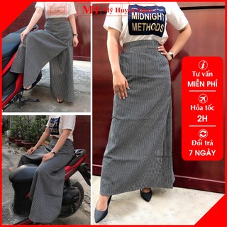 Váy Chống Nắng Xẻ Tà Nữ Vải Kaki Dày Dặn, Mềm Mại Có Túi Và Nút Bấm Chân Mỹ Huyền Store
