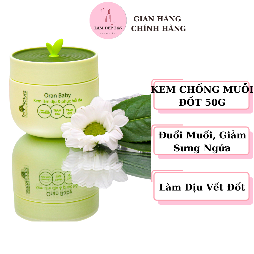 Kem Bôi Chống Muỗi Đốt Oran Baby - Làm Dịu Vết Muỗi Đốt - Giảm Sưng Ngứa Mẩn Đỏ - I'm Nature 50g