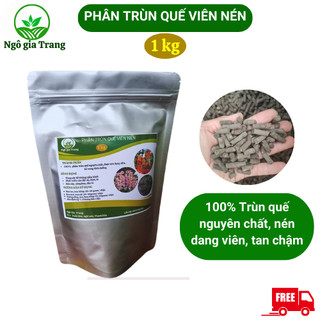 Phân trùn quế, phân trùn quế viên nén , phân hữu cơ trùn quế nguyên chất được nén viên tan chậm