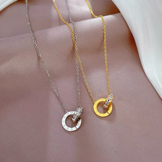 Dây chuyền titan 2 mặt tròn lồng