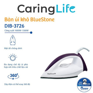 Bàn ủi khô Bluestone DIB-3726 Công suất 1300W Hàng chính hãng Bảo hành 24 tháng