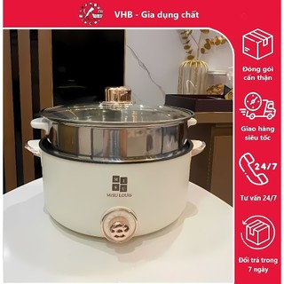 Nồi lẩu điện đa năng kèm xửng hấp 28cm Nồi Điện Inox