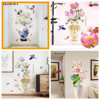 [Giá sỉ] Decal bình hoa dán tường khổ lớn 60*140cm nhiều mẫu