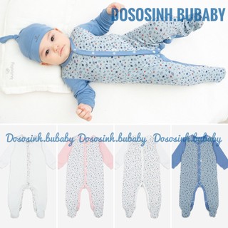 Bộ Bodysuit dài tay cài giữa bamboo cotton Bu baby cho bé sơ sinh đến 6 tháng