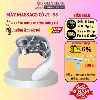 Máy massage cổ vai gáy jt-88 ,máy matxa 5 đầu rung sưởi ấm xung điện ems giảm nhức mỏi cổ vai gáy chuyên sâu