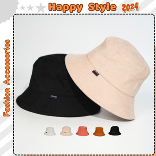 Mũ bucket trơn Nón tai bèo vành tròn chất nhung tăm cao cấp form unisex nam nữ N14 - Happy Style