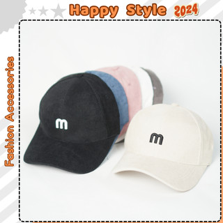Mũ lưỡi trai Nón kết nhung thêu chữ M phong cách Ulzzang form unisex nam nữ N11 - Happy Style