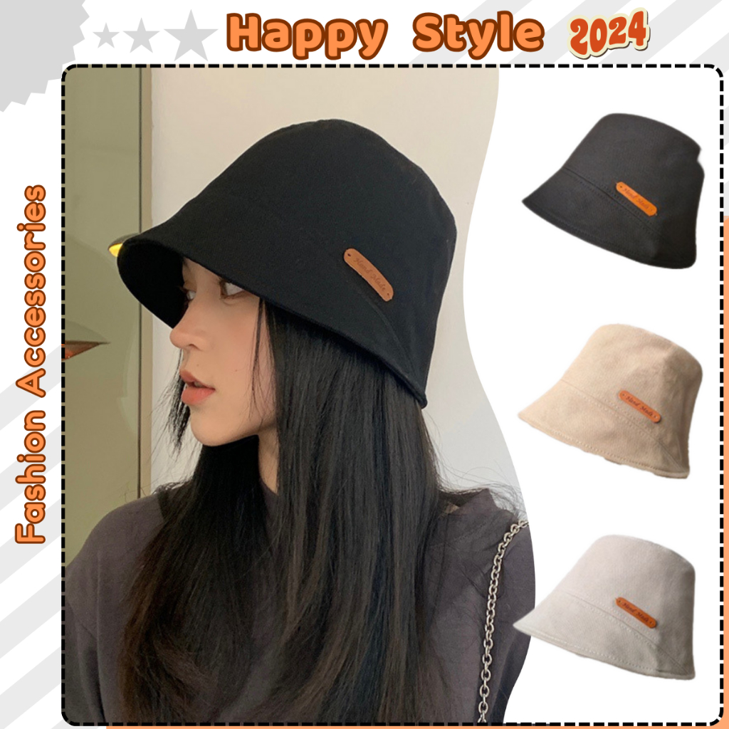 Mũ BUCKET vành cụp Nón tai bèo xéo thêu tem Hand Made chất kaki cao cấp form unisex nam nữ - Happy Style