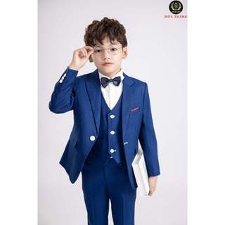 Bộ vest bé trai Lets Viet màu xanh lam tím