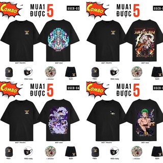 Combo Hải Tặc - mua 1 được 5 Áo thun Onepiece, áo phông in hình Onepiece Luffy Gear 5 Zoro Sanji ACE | Tai shop