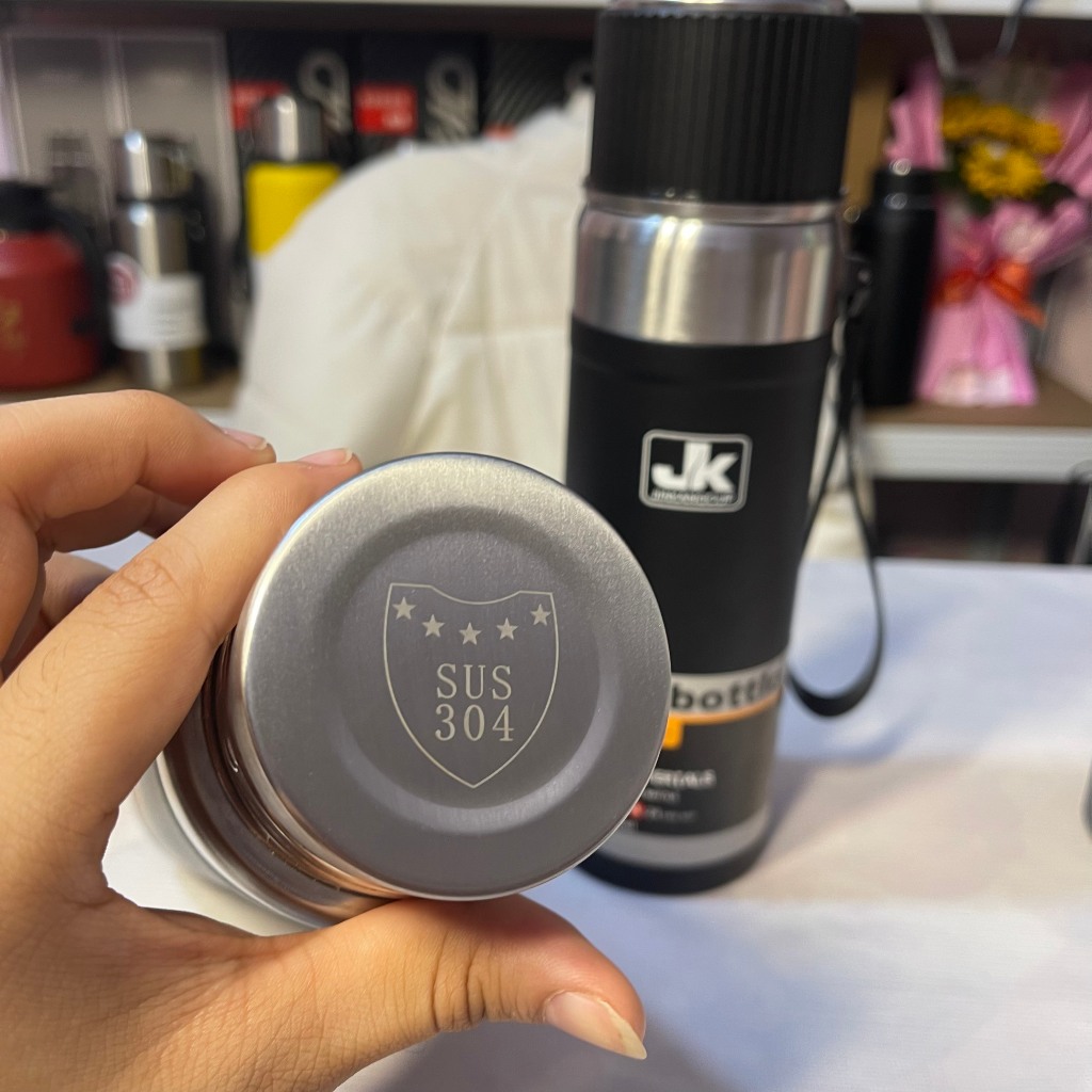 Bình Giữ Nhiệt Cao Cấp JK Dung Tích 750ml 1000ml Giữ Nóng Lạnh 24H Liên Tục Có Tích Hợp Lõi Lọc Trà Tặng Kèm Cọ Vệ Sinh