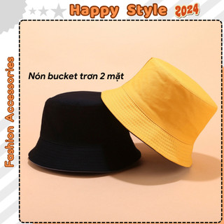 Mũ bucket trơn Nón tai bèo vành tròn trơn 2 mặt Ulzzang form unisex nam nữ - BK02 - Happy Style