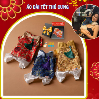 [TUA RUA NGẪU NHIÊN] Áo Dài Tết Cho Chó Mèo Bộ Sưu Tập Vinh Hoa 2024 Quần Áo Tết Thời Trang Cao Cấp Hiha Pets VTT2