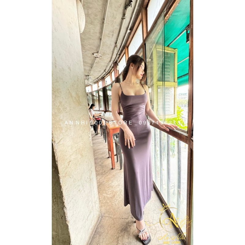Đầm body hai dây đuôi cá