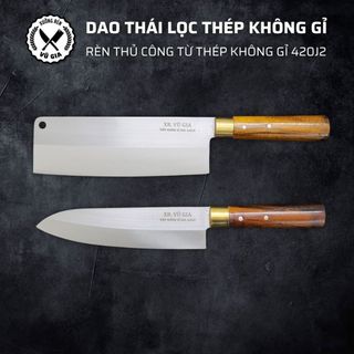Bộ dao thái lọc thép trắng không gỉ, rèn thủ công 100% bằng thép nhật sus 420j2 cao cấp