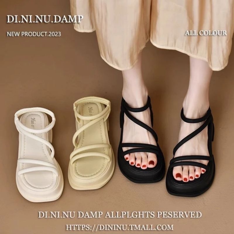 sandal nữ chiến binh quai dây mảnh đệm mút, đế cao 4phân êm chân, thiết kế nhẹ nhàng, phù hợp đi học, đi chơi..