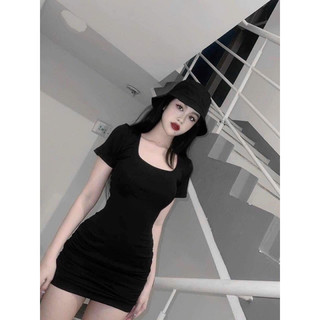 đầm body chéo dây