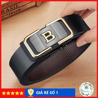 Thắt lưng nam da PVC cao cấp, dây lưng nam mặt khóa tự động sang trọng, nịt da chữ B TLB03