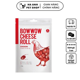 Bánh thưởng Bowwow phô mai cuộn thịt gà cho chó mèo