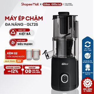 Máy ép chậm Gilux GLT25 ép kiệt bã, ép nguyên quả, giữ nguyên dưỡng chất, lưỡi dao cắt mạnh mẽ, trục ép tích hợp
